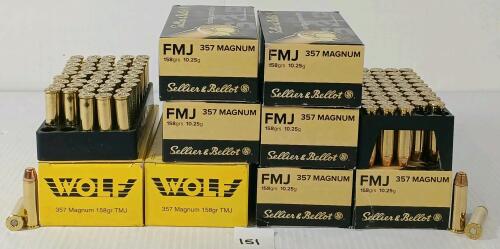 AMMO: 400X SELLIER & BELLOT / WOLF .357 MAG - 158GR - TMJ