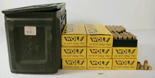 AMMO / BRASS: APPROX 400X WOLF .45 ACP - 230GR - TMJ LIVE / 15X BRASS