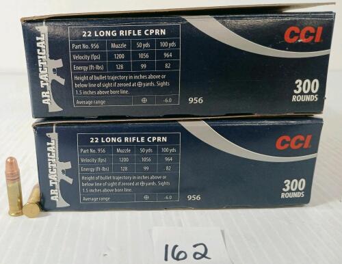 AMMO: 600X CCI AR TACTICAL .22 LR - 40GR - COPPER-PLATED RN