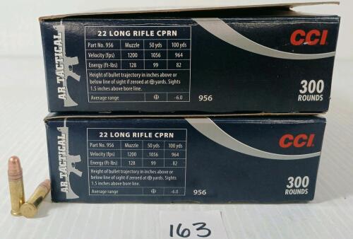 AMMO: 600X CCI AR TACTICAL .22 LR - 40GR - COPPER-PLATED RN
