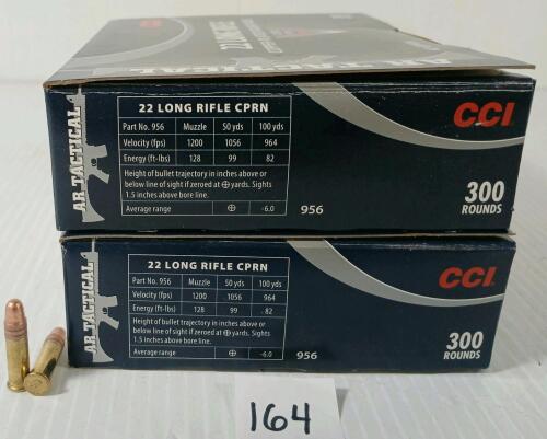 AMMO: 600X CCI AR TACTICAL .22 LR - 40GR - COPPER-PLATED RN