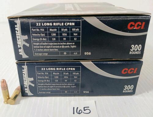 AMMO: 600X CCI AR TACTICAL .22 LR - 40GR - COPPER-PLATED RN