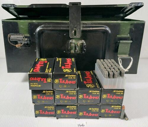 AMMO: 500X TULAMMO .30 CARBINE - 110GR - FMJ - INCL AMMO BOX