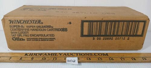 AMMO: 500X WINCHESTER SUPER X 9MM LUGER - 147GR - FMJ - SEALED