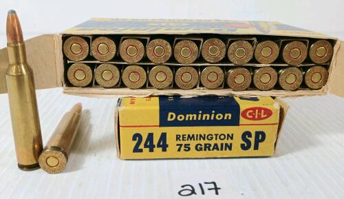 AMMO: 40X CIL DOMINION .244 REM - 75GR - SP
