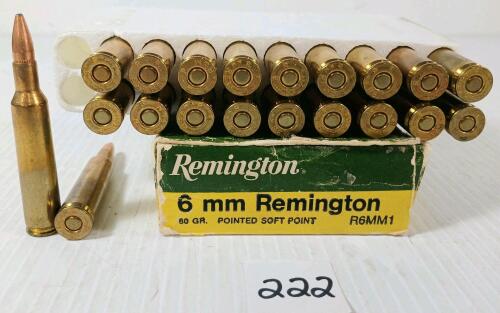 AMMO: 20X REMINGTON 6MM REM - 80GR - PSP
