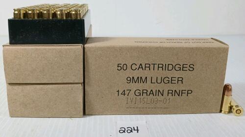 AMMO: 150X 9MM LUGER - 147GR - RNFP