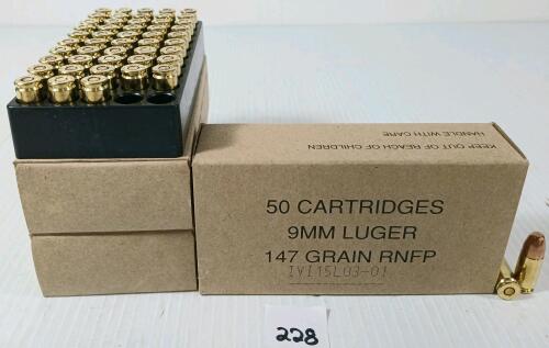 AMMO: 150X 9MM LUGER - 147GR - RNFP