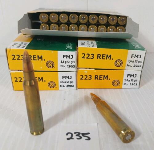 AMMO: 100X SELLIER & BELLOT .223 REM - 55GR - FMJ
