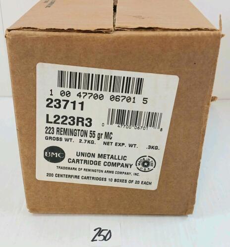 AMMO: 200X REMINGTON .223REM - 55GR