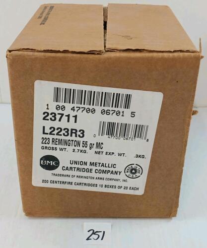 AMMO: 200X REMINGTON .223REM - 55GR
