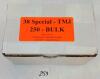 AMMO: 250X WOLF BULLETS .38SPCL - TMJ