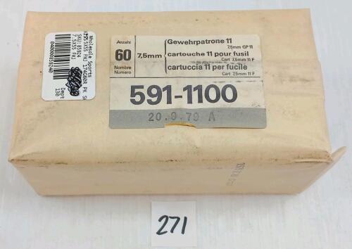 AMMO: 60X SWISS MILITARY 7.5X55MM - 174GR - FMJ
