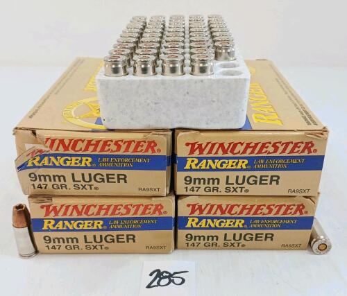 AMMO: 198X WINCHESTER RANGER 9MM LUGER - 147GR - SXT