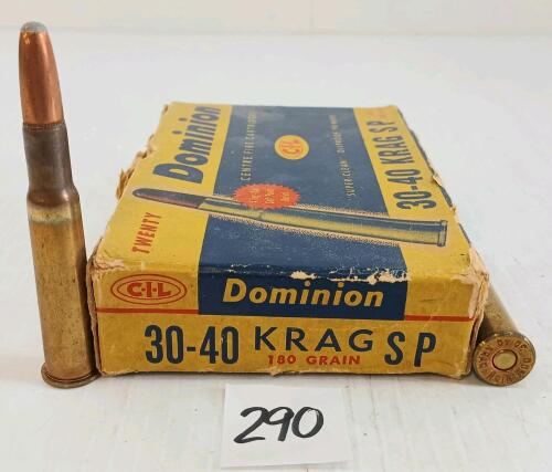 AMMO: 20X DOMINION .30-40KRAG - 180GR - SP