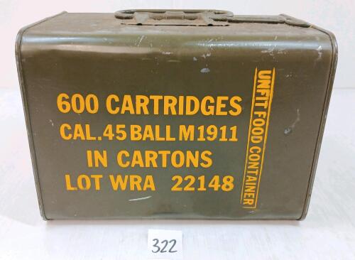 AMMO: 600X MILITARY .45BALL - W/ CRATE