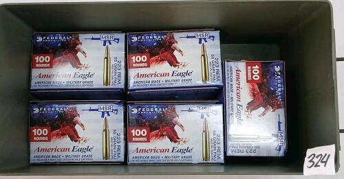 AMMO: 500X FEDERAL AMERICAN EAGLE .223REM - 55GR - FMJ - W/ CRATE