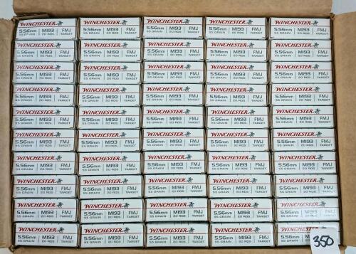 AMMO: 1000X WINCHESTER 5.56MM - 55GR - FMJ