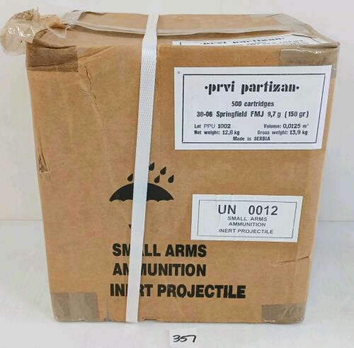 AMMO: 500X PRVI PARTIZAN .30-06SPRG - 150GR - FMJ