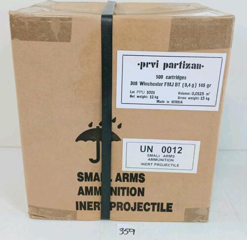 AMMO: 500X PRVI PARTIZAN .308WIN - 145GR - FMJ