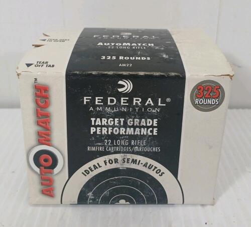 AMMO: 325X FEDERAL AUTOMATCH .22 LR - 40GR - SEALED