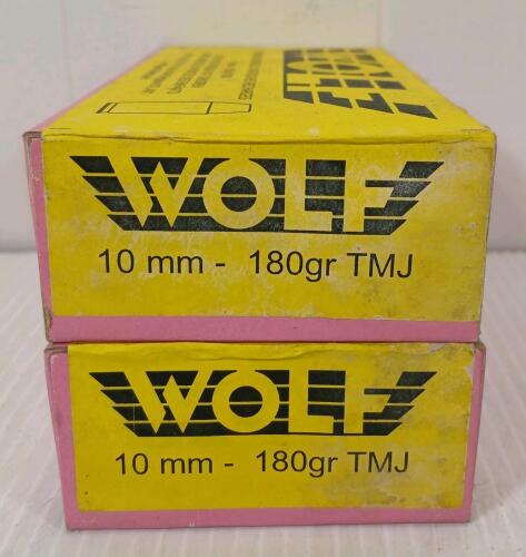 AMMO: 100X WOLF 10MM - 180GR - TMJ - RELOADS