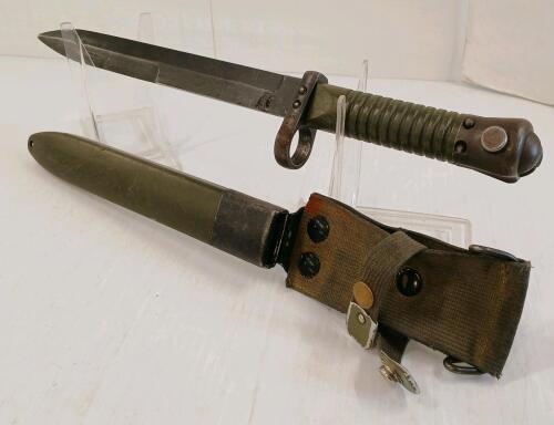 SPANISH ARMY NATO BAYONET W/ SCABBARD & FROG