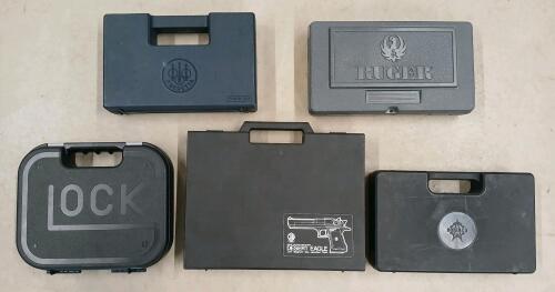 LOT OF 5 - HARD HANDGUN CASES