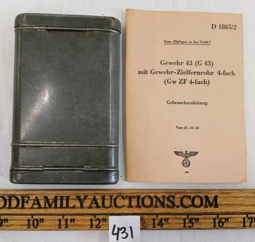 LOT OF 2 - WWII GERMAN CLEANING KIT & G43 BOOKLET
