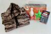 LOT OF 3 - CHAMPION DURASEAL SHOOTERS PACK, RECHARGEABLE FLASHLIGHT & CAMO JACKET