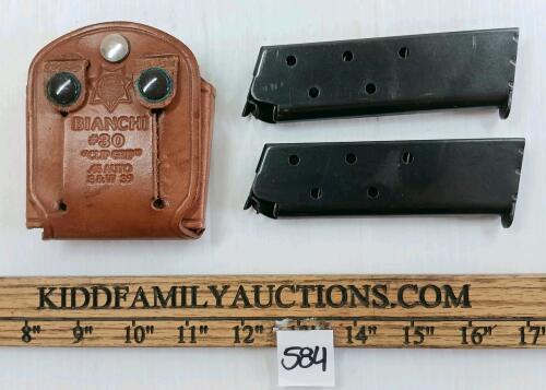 LOT OF 3 - COLT .45AUTO MAGS W/ BIANCHI POUCH - PAL REQ.