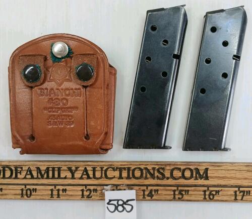LOT OF 3 - COLT .45AUTO MAGS W/ BIANCHI POUCH - PAL REQ.