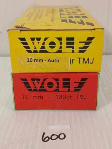 AMMO: 100X WOLF 10MM - 180GR - TMJ - POSSIBLE RELOADS