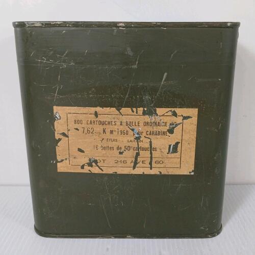 AMMO: 800X FRENCH MILITARY 7.62 MM - SEALED
