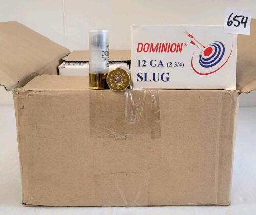 AMMO: 250X DOMINION 12GA - 2-3/4IN - SLUG