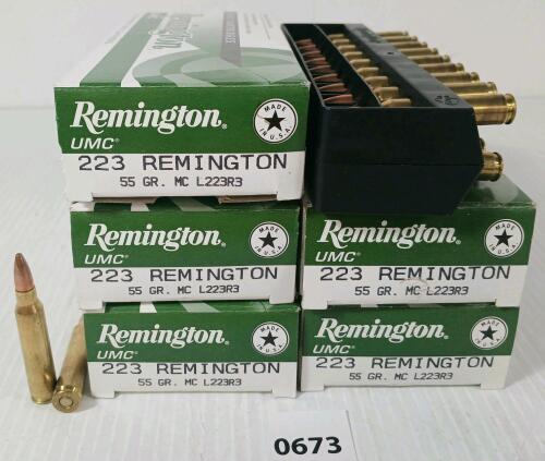 AMMO / BRASS: 90X REMINGTON .223 REM - 55GR LIVE / 10X BRASS