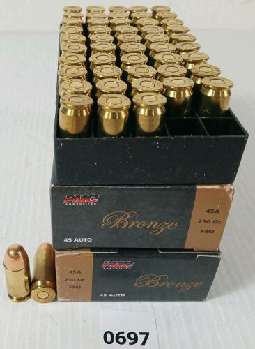 AMMO: 100X PMC BRONZE .45 AUTO - 230GR - FMJ