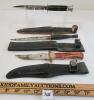 LOT OF 3 - FIXED BLADE KNIVES W/ SHEATHS