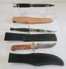 LOT OF 3 - FIXED BLADE KNIVES W/ SHEATHS - 2
