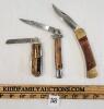 LOT OF 3 - FOLDING KNIVES