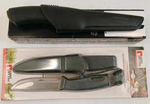 LOT OF 2 - MORKNIL & LIGHT MY FIRE SWEDISH KNIVES W/ SCABBARDS