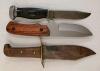 LOT OF 3 - REMINGTON & PAKISTAN KNIVED W/ LEATHER SHEATHS - 4