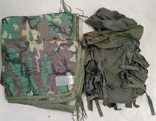 LOT OF 3 - CHINOOK LIFE FORCE FIELD BAG & WET WEATHER CAMO PONCHOS