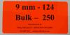 AMMO: APPROX 250X WOLF 9MM LUGER - 124GR - RN - 2