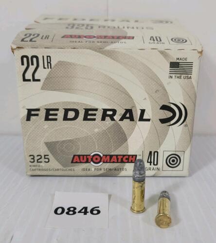 AMMO: 325X FEDERAL AUTOMATCH .22 LR - 40GR - SEALED