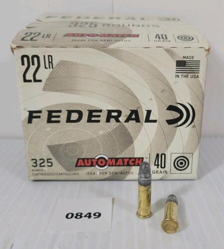 AMMO: 325X FEDERAL AUTOMATCH .22 LR - 40GR