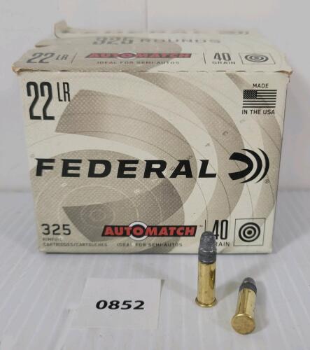 AMMO: 325X FEDERAL AUTOMATCH .22 LR - 40GR