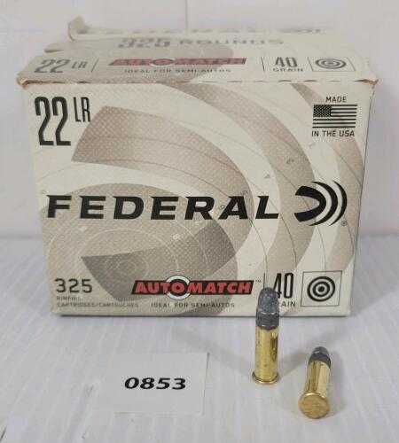 AMMO: 325X FEDERAL AUTOMATCH .22 LR - 40GR