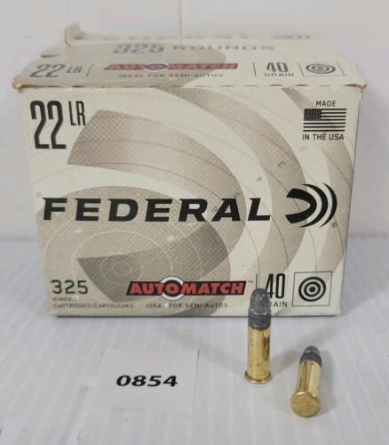 AMMO: 325X FEDERAL AUTOMATCH .22 LR - 40GR