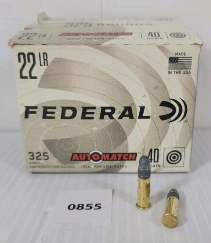 AMMO: 325X FEDERAL AUTOMATCH .22 LR - 40GR